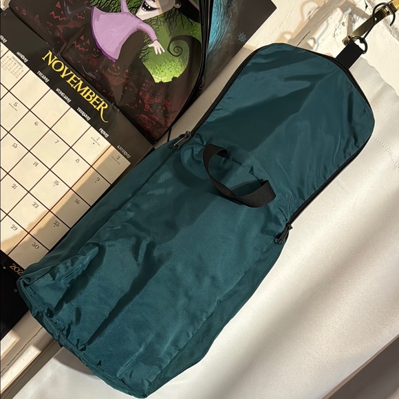 Vintage 80s LL Bean Small Hunting Utility Bag w/Hook Nylon Teal Outdoors Camping - Picture 3 of 7